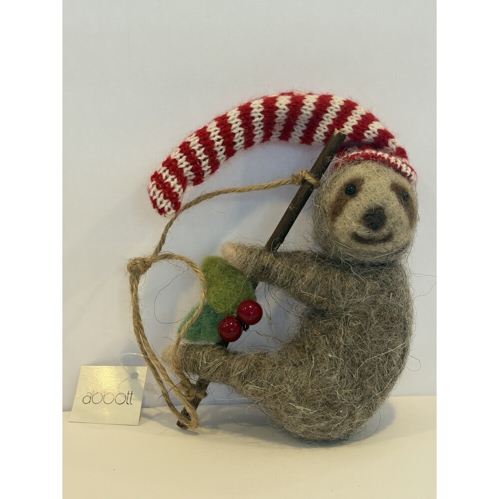 Sloth on a Branch Christmas Ornamant by Abbott 6x4